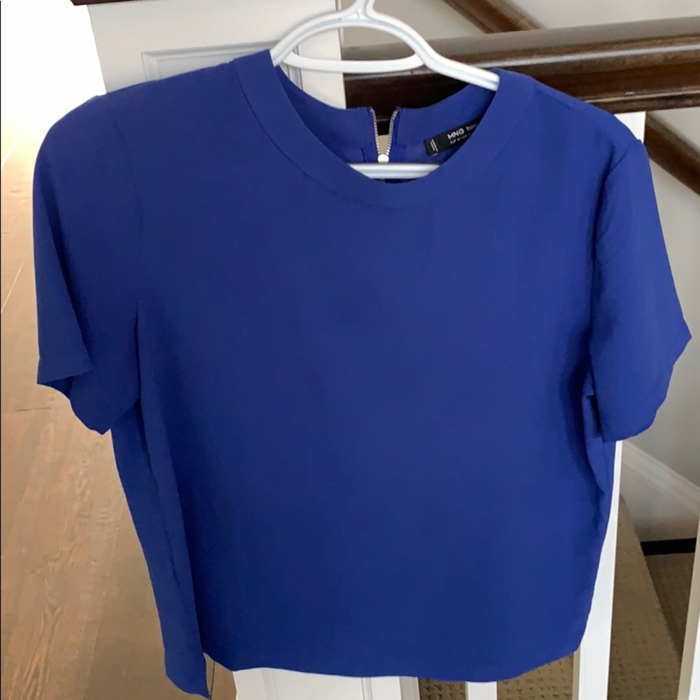 Beautiful blue short sleeve blouse